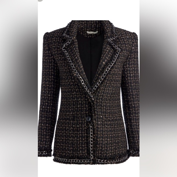 Alice + Olivia Jackets & Blazers - Alice + Olivia Shan Tweed Blazer in a Wool Blend